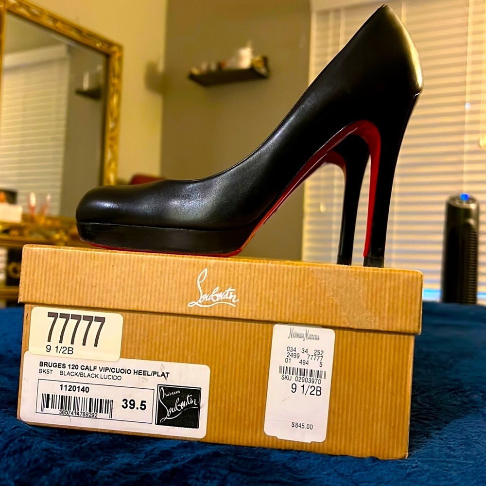 Black Louboutin Bruges Heels 39.5